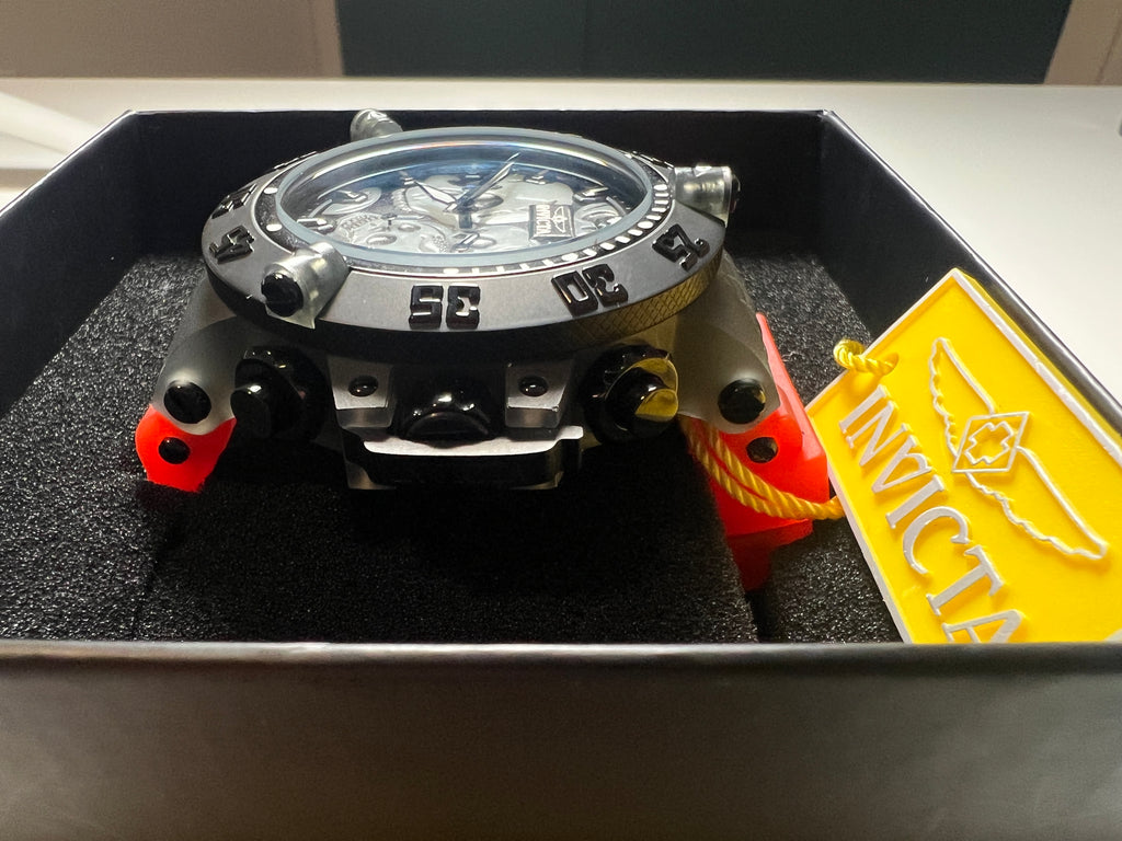 Invicta Mens 50mm Subaqua Noma III Quartz Chronograph SKULL DIAL Red/Black Watch