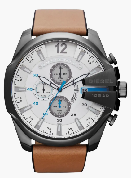 Men’s Mega Chief Chronograph Leather Strap Watch, 59mm