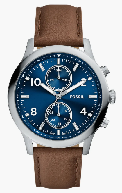 Men’s Bennett Multifunction Leather Strap Watch, 45mm